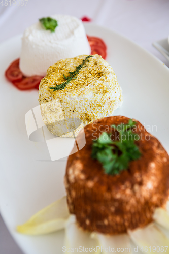 Image of variety of cheese in the plate. Italian wedding
