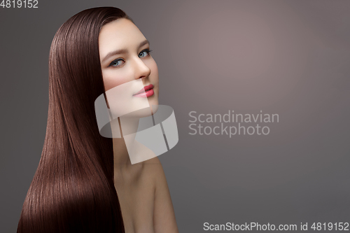 Image of girl with beautiful healthy hair