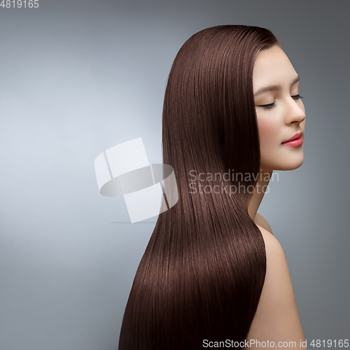 Image of girl with beautiful healthy hair