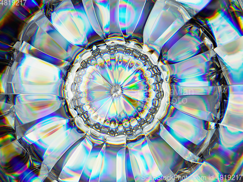 Image of gradient glass structure extreme closeup and kaleidoscope