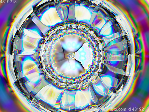 Image of gradient glass texture closeup with kaleidoscope effect