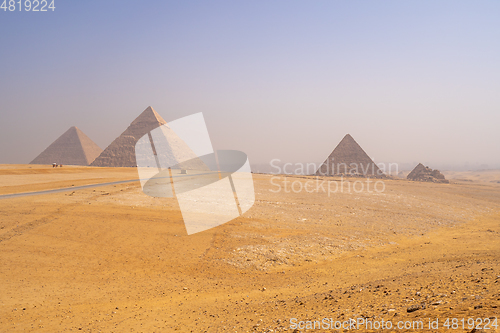Image of Pyramids of Giza near Cairo Egypt