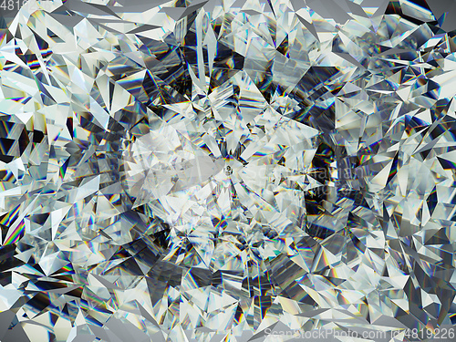 Image of diamond structure extreme closeup and kaleidoscope