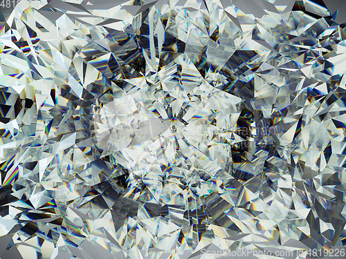 Image of diamond structure extreme closeup and kaleidoscope