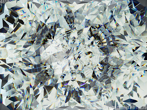 Image of gemstone structure extreme closeup and kaleidoscope