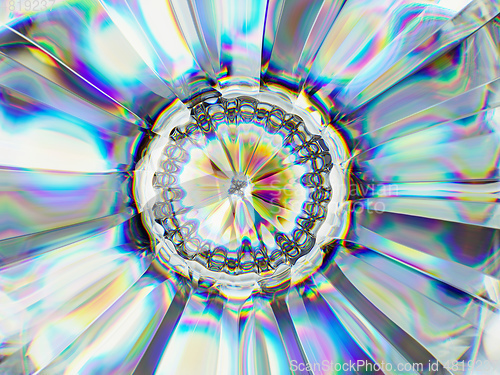 Image of gradient glass structure extreme closeup and kaleidoscope