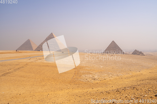 Image of Pyramids of Giza near Cairo Egypt