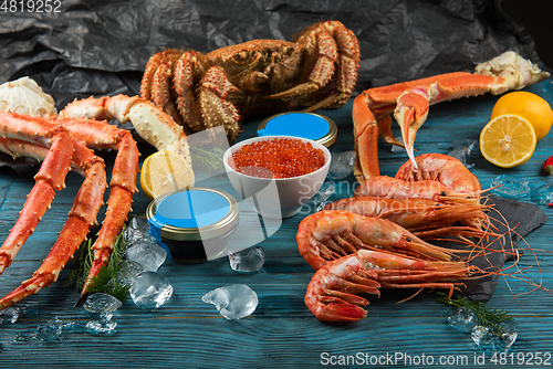 Image of Set of fresh seafood