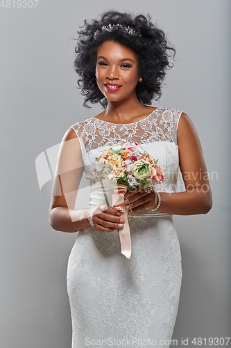 Image of beautiful dark skin bride