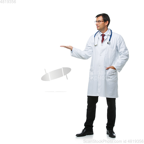 Image of doctor in white robe with stethoscope