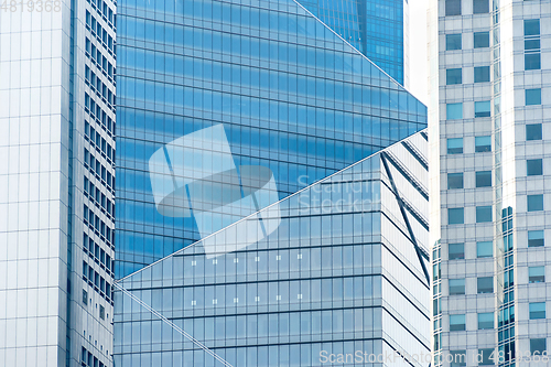 Image of  modern skyscrapes Singapore Background close-up
