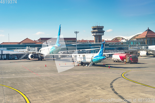 Image of Airplanes at runway, Denpasar airport, Bali