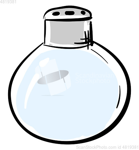 Image of Clipart of a blue-colored round salt shaker vector or color illu