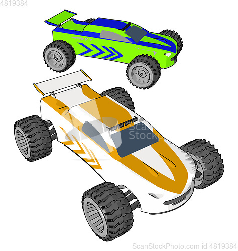 Image of Replica of original car vector or color illustration