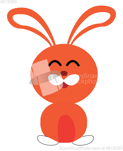 Image of Clipart of a cute little rabbit smiling vector or color illustra