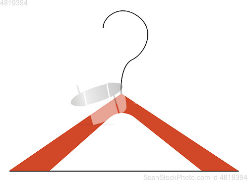 Image of Wooden hanger for clothes vector or color illustration