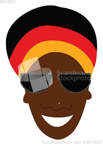 Image of Black woman wearing hat and sunglasses vector or color illustrat