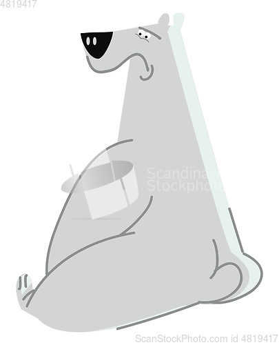 Image of A white polar bear is at sitting posture vector color drawing or