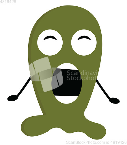 Image of Green screaming monster vector illustration on white background