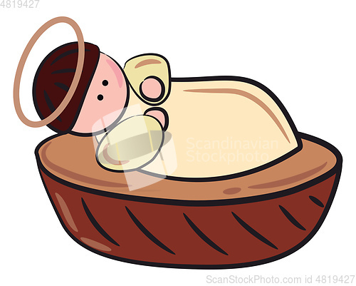 Image of Birth of baby Jesus vector or color illustration