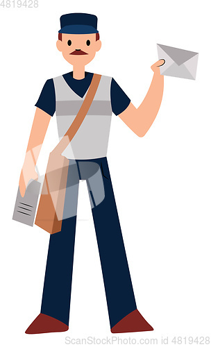 Image of Postman character vector illustration on a white background