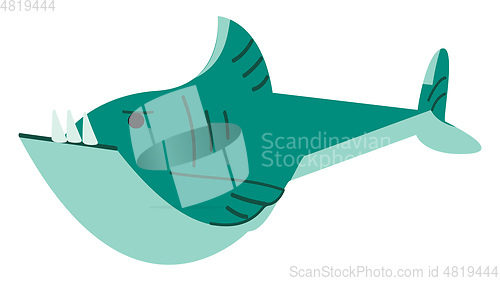 Image of A blue shark swimming underwater vector color drawing or illustr