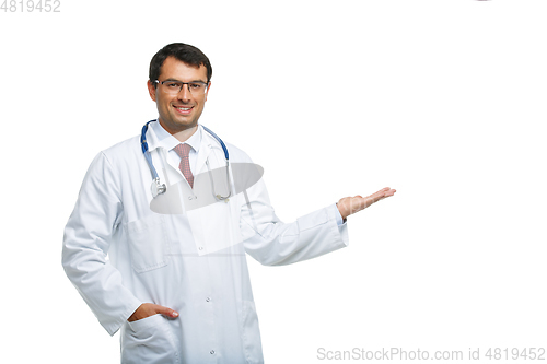 Image of doctor in white robe with stethoscope