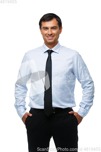 Image of handsome businessman in blue shirt