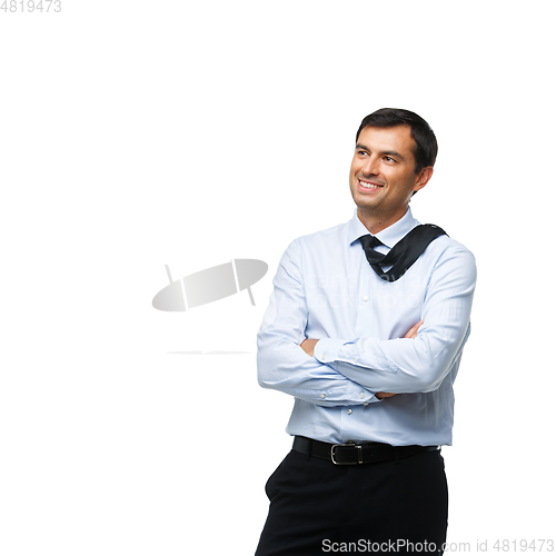 Image of handsome businessman in blue shirt