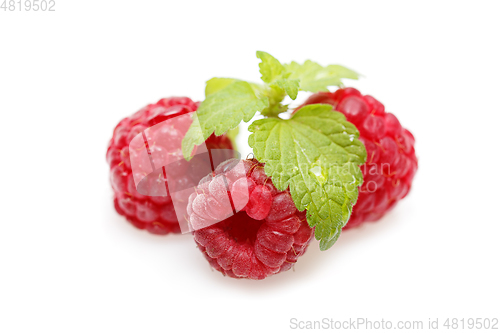 Image of raspberry berries isolated on white