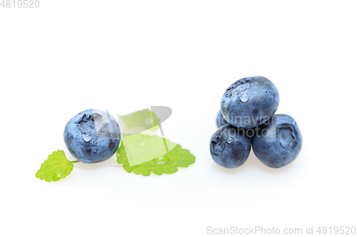 Image of blueberry berries isolated on white background