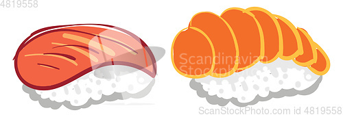 Image of Japanese Sushi vector or color illustration