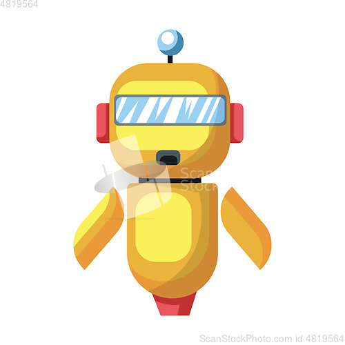 Image of Yellow cartoon robot vector illustration on white background.