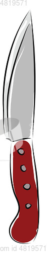 Image of Red kitchen knifeillustration vector on white background