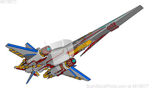 Image of Sci-fi battle cruiser vector illustration on white background