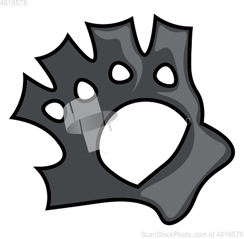 Image of Black-colored fingerless biker gloves vector or color illustrati