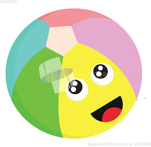 Image of A colourful football vector or color illustration