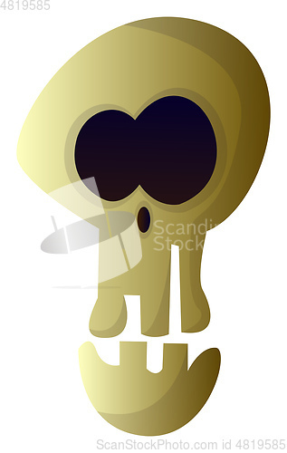 Image of Simple cartoon skull vector illustartion on white background