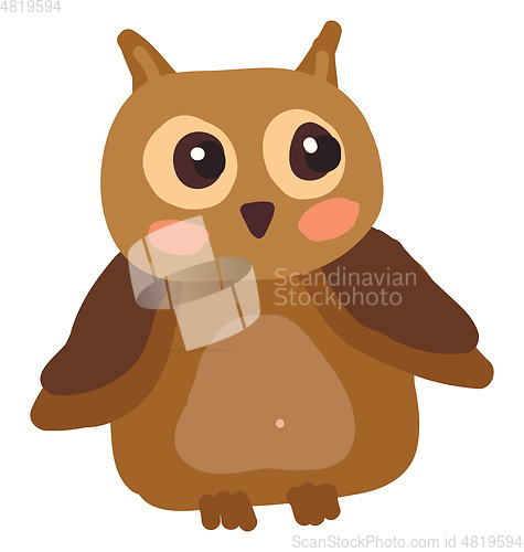 Image of An owl with shinny eyes vector or color illustration