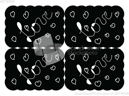 Image of Four clouds vector or color illustration