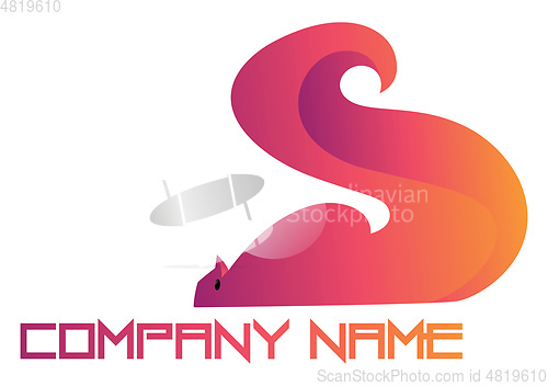 Image of Pink and orange squirrel with a blank text vector logo design on
