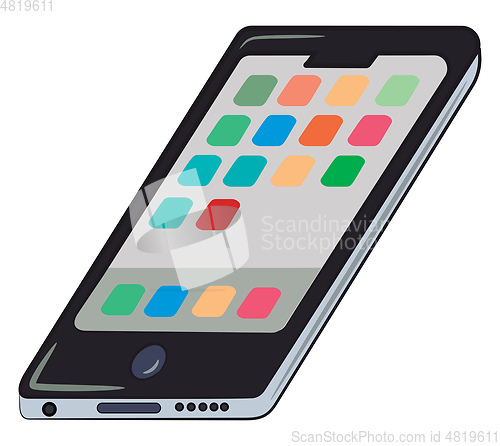 Image of Touchscreen mobile phone vector or color illustration