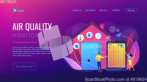 Image of Air quality monitor concept landing page