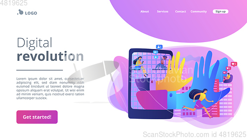 Image of Digital overload concept landing page