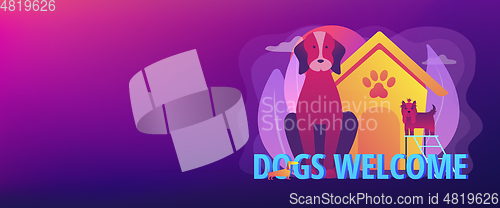 Image of Dogs friendly place concept banner header