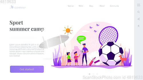 Image of Sport summer camp landing page template