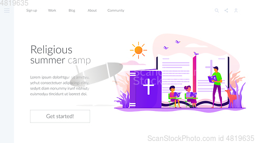 Image of Religious summer camp landing page template