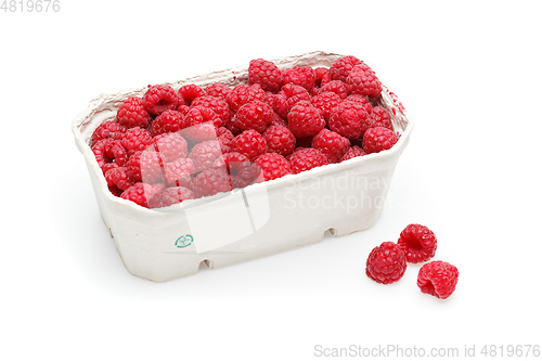 Image of raspberry berries isolated on white