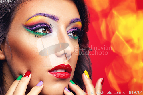 Image of beautiful girl with flower accessories