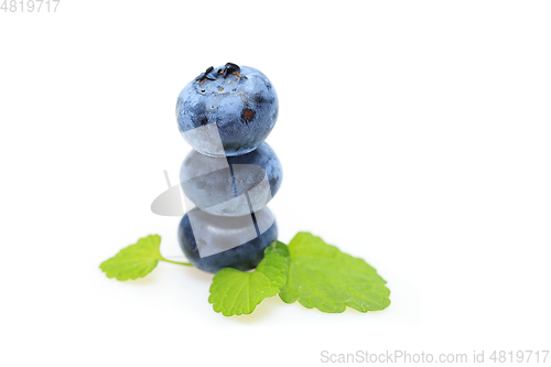 Image of blueberry berries isolated on white background